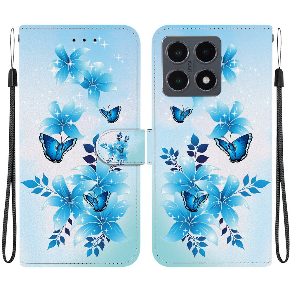 For Xiaomi 15T Case Pattern Printing Leather Flip Wallet Phone Cover with Lanyard
