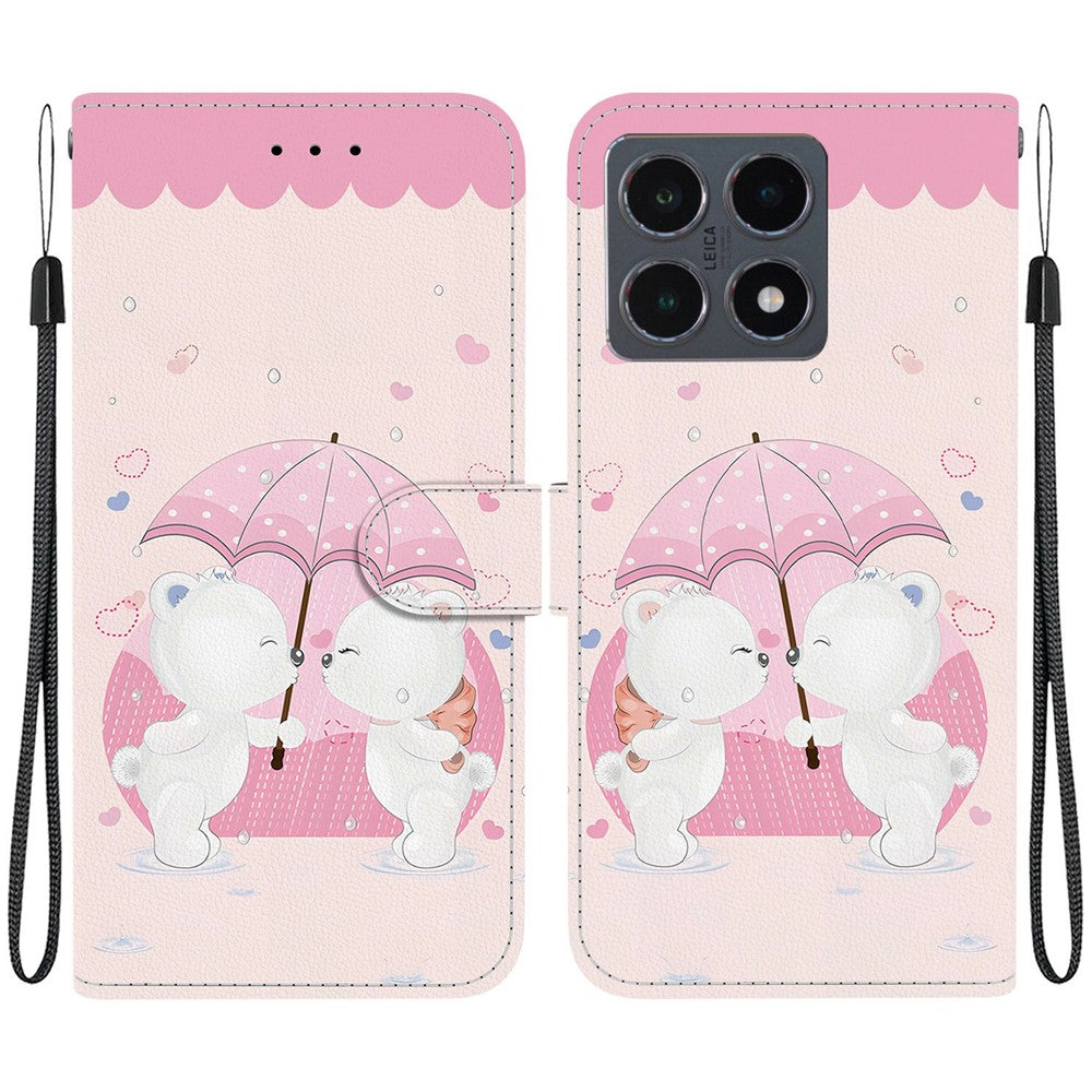 For Xiaomi 15T Case Pattern Printing Leather Flip Wallet Phone Cover with Lanyard
