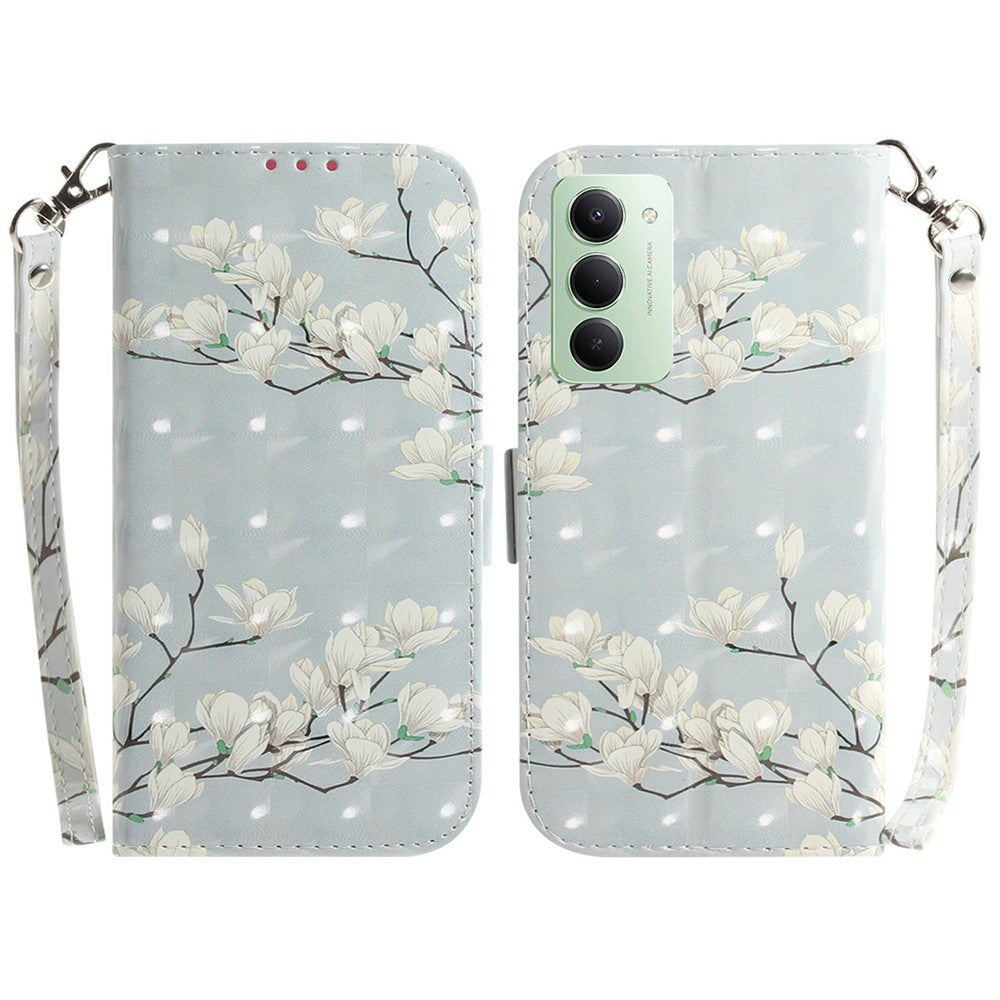 For Xiaomi Redmi 15 4G (EU) (171mm) Case Pattern Printing Leather Wallet Phone Cover with Wrist Strap