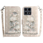 For Xiaomi 15T Case Pattern Printing Leather Wallet Phone Cover with Wrist Strap