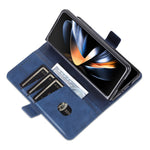 AZNS For Samsung Galaxy Z Fold4 5G Cowhide Texture PU Leather Wallet Cover Dual Magnetic Clasp Phone Case