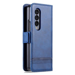 AZNS For Samsung Galaxy Z Fold4 5G Cowhide Texture PU Leather Wallet Cover Dual Magnetic Clasp Phone Case