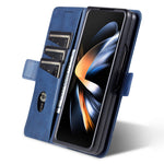AZNS För Samsung Galaxy Z Fold3 5G Plånboksfodral med kohudstruktur, PU-läder, fullt skydd, dubbelt magnetiskt spänne