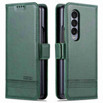 AZNS För Samsung Galaxy Z Fold3 5G Plånboksfodral med kohudstruktur, PU-läder, fullt skydd, dubbelt magnetiskt spänne