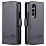 AZNS För Samsung Galaxy Z Fold3 5G Plånboksfodral med kohudstruktur, PU-läder, fullt skydd, dubbelt magnetiskt spänne