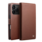 QIALINO For iPhone 17 Pro Max Detachable Wallet Case Compatible with MagSafe Genuine Cow Leather Phone Cover