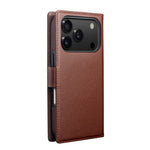 QIALINO For iPhone 17 Pro Max Detachable Wallet Case Compatible with MagSafe Genuine Cow Leather Phone Cover