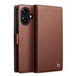 QIALINO For iPhone 17 Case Compatible with MagSafe Detachable Genuine Cow Leather Wallet Phone Cover
