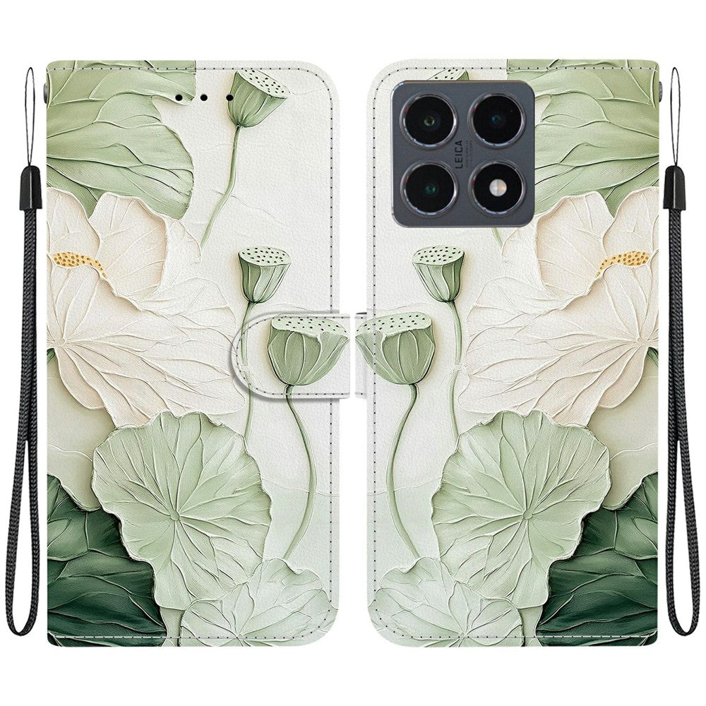 For Xiaomi 15T Wallet Case Pattern Printing Leather Stand Phone Cover with Strap
