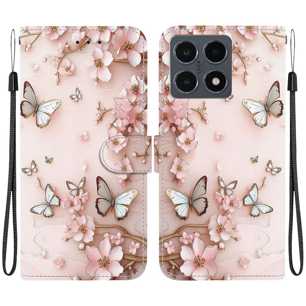 For Xiaomi 15T Wallet Case Pattern Printing Leather Stand Phone Cover with Strap
