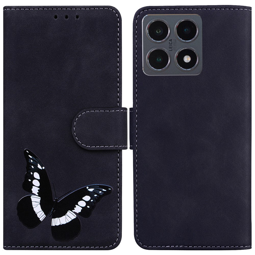 For Xiaomi 15T Stand Case PU Leather Phone Cover Butterfly Printed