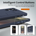 For Samsung Galaxy S25 Ultra Case Customizable Smart Key Control Wristband Kickstand PC + Silicone Phone Cover