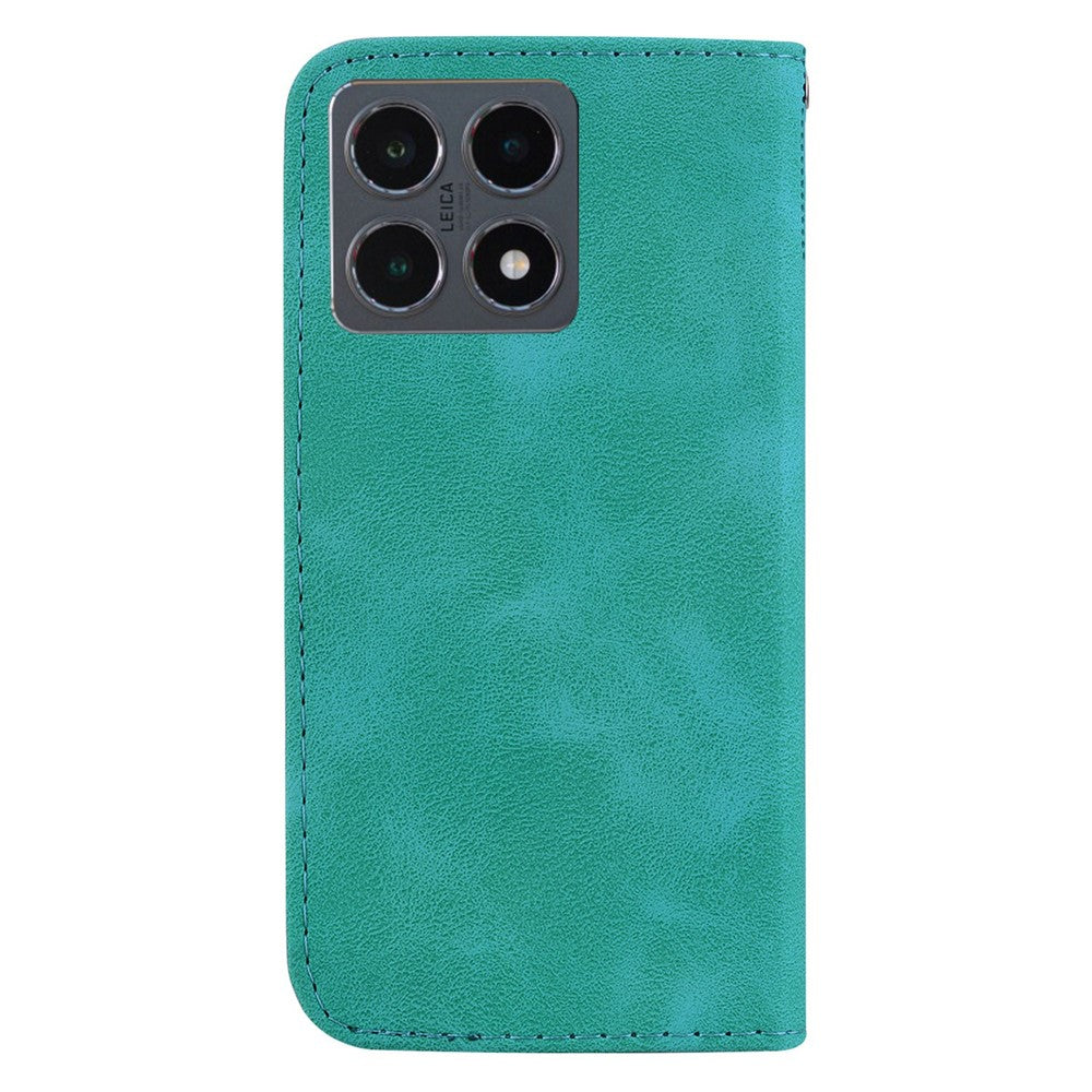 For Xiaomi 15T Stand Case 7-Shaped Pattern Imprint Leather Phone Cover with Strap