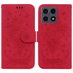 Xiaomi 15T-skal med fjärilsmönster och blommönster i PU-läder, plånboksfodral med rem