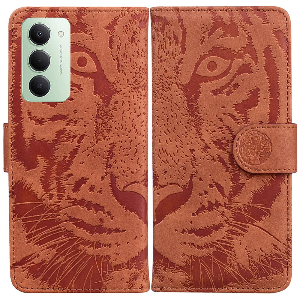 For Xiaomi Redmi 15 4G (EU) (171mm) Case Tiger Imprint Leather Wallet Phone Cover