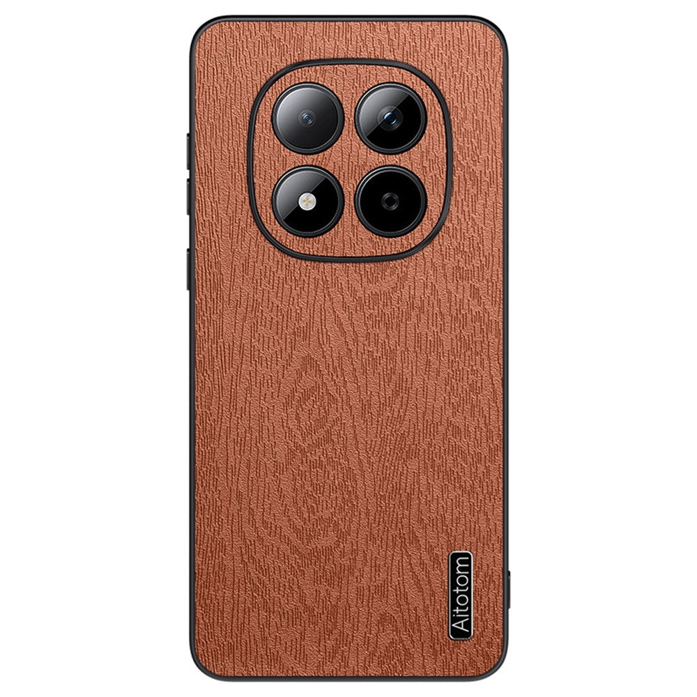 For Xiaomi Redmi Note 15 Pro 5G (Global) Case Wood Texture PU Leather Coated PC TPU Phone Cover