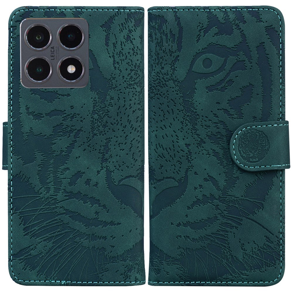 For Xiaomi 15T Case Tiger Imprint Leather Wallet Phone Cover