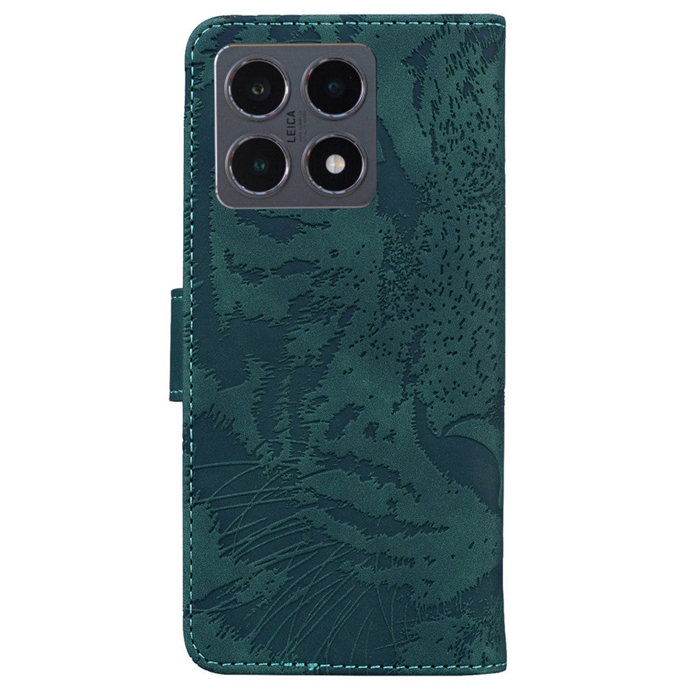 For Xiaomi 15T Case Tiger Imprint Leather Wallet Phone Cover