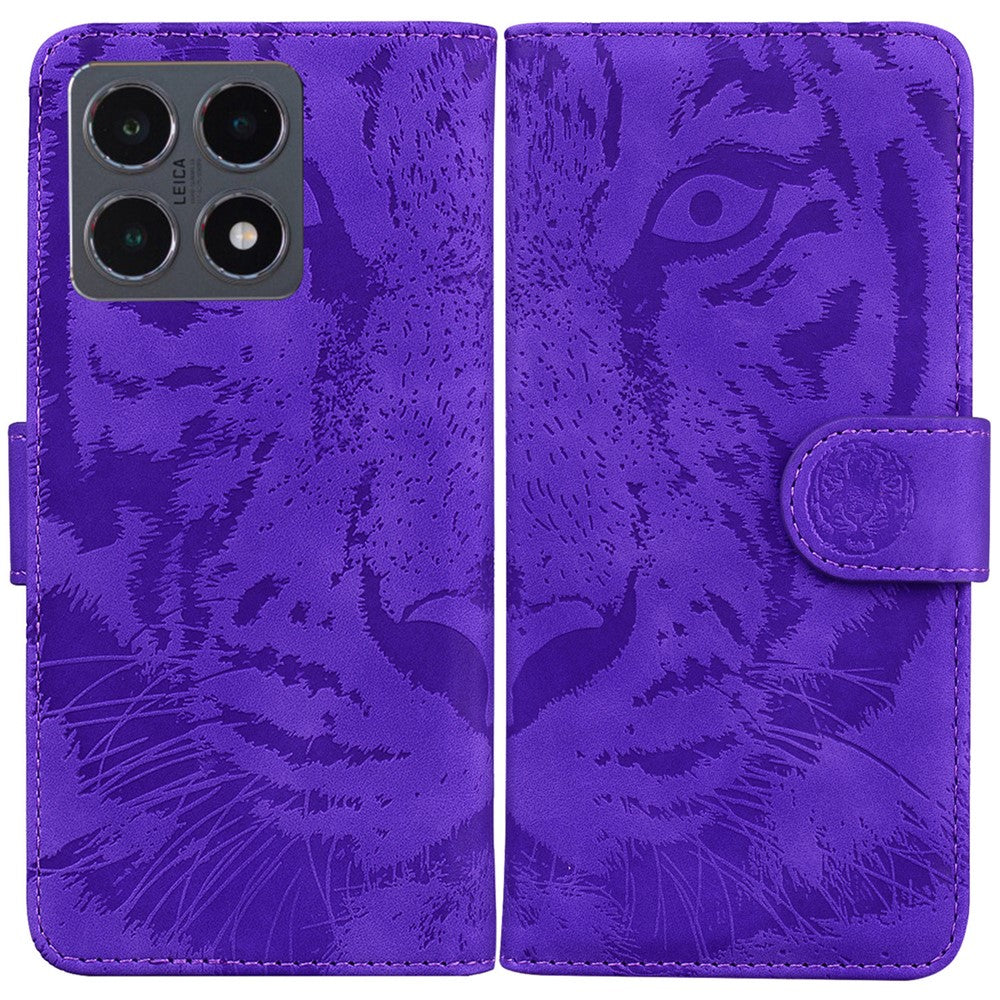 For Xiaomi 15T Case Tiger Imprint Leather Wallet Phone Cover