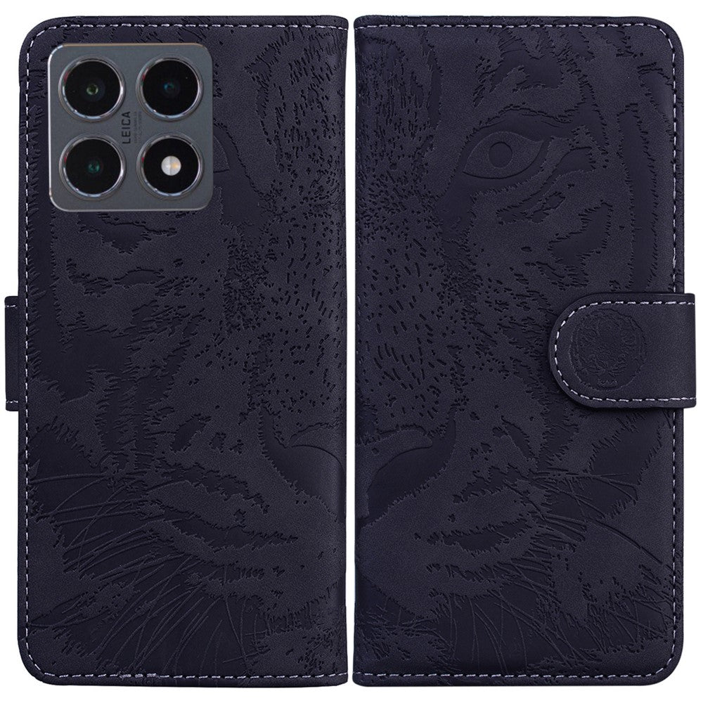 For Xiaomi 15T Case Tiger Imprint Leather Wallet Phone Cover