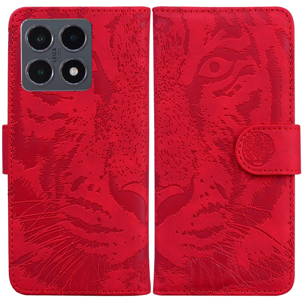 For Xiaomi 15T Case Tiger Imprint Leather Wallet Phone Cover