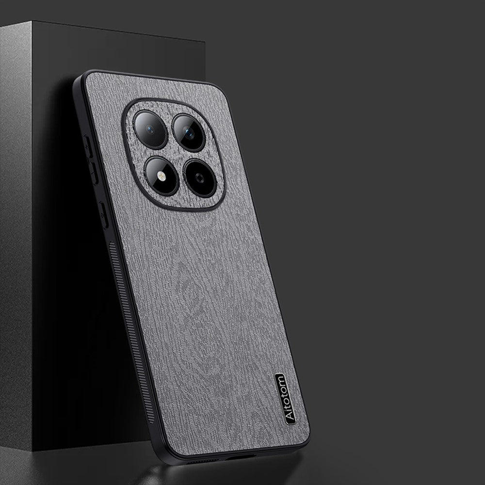 Xiaomi Poco M8 5G / Redmi Note 15 5G (Global) skal trästruktur PU-läderbelagd PC TPU mobilskal
