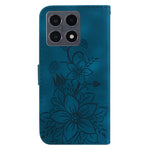 Xiaomi 15T Stativfodral Lily Flower Imprint Lädermobilfodral med Handledsrem