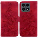 Xiaomi 15T Stativfodral Lily Flower Imprint Lädermobilfodral med Handledsrem