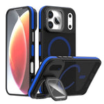 For iPhone 18 Pro / 17 Pro Magnetic Case Skin-Touch TPU Acrylic Phone Back Cover with Lens Protector Kickstand