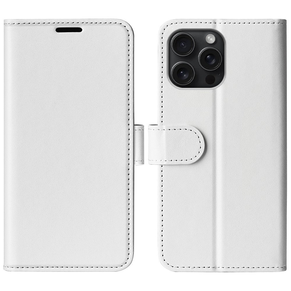 AMORUS For iPhone 16 Pro Max Wallet Case Litchi Texture Shockproof Leather Flip Stand Phone Cover