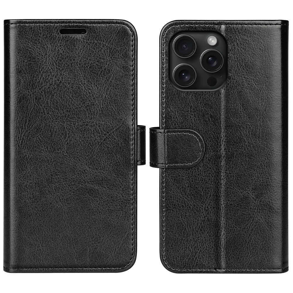 AMORUS For iPhone 16 Pro Max Wallet Case Litchi Texture Shockproof Leather Flip Stand Phone Cover