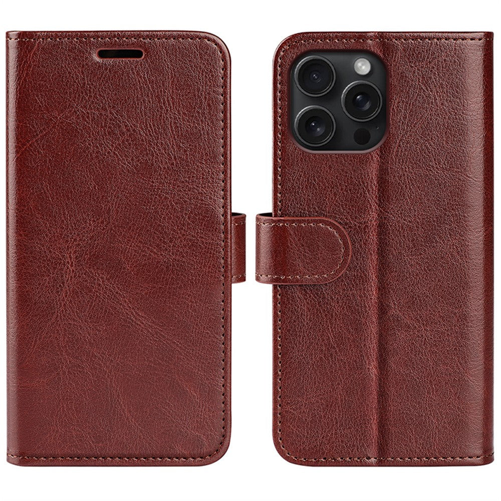 AMORUS For iPhone 16 Pro Max Wallet Case Litchi Texture Shockproof Leather Flip Stand Phone Cover