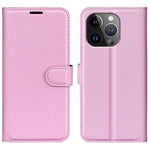 AMORUS For iPhone 15 Pro Wallet Case Litchi Texture Shockproof Leather Flip Stand Phone Cover