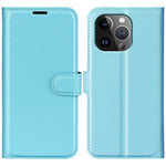 AMORUS For iPhone 15 Pro Wallet Case Litchi Texture Shockproof Leather Flip Stand Phone Cover