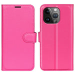 AMORUS For iPhone 15 Pro Wallet Case Litchi Texture Shockproof Leather Flip Stand Phone Cover