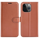 AMORUS For iPhone 15 Pro Wallet Case Litchi Texture Shockproof Leather Flip Stand Phone Cover