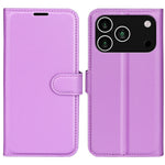 AMORUS For iPhone 18 Pro / 17 Pro Wallet Case Litchi Texture Shockproof Leather Flip Stand Phone Cover