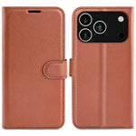 AMORUS For iPhone 18 Pro / 17 Pro Wallet Case Litchi Texture Shockproof Leather Flip Stand Phone Cover