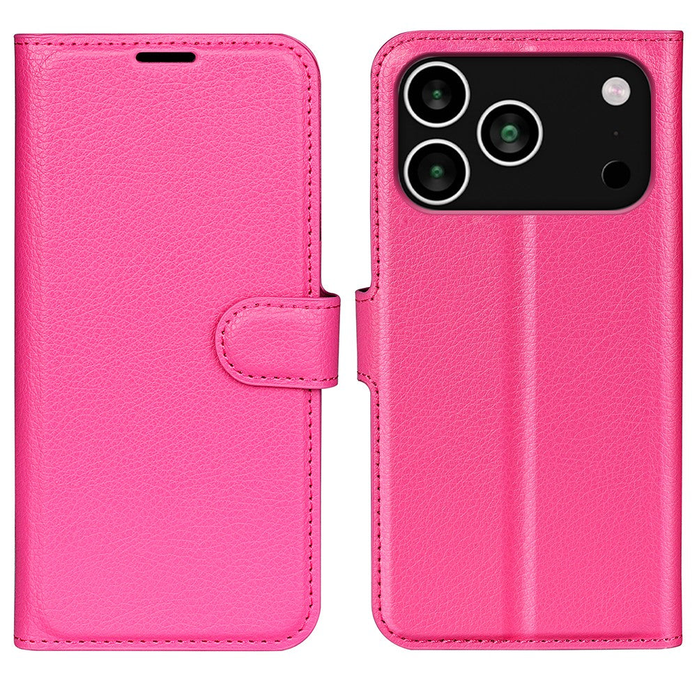 AMORUS For iPhone 18 Pro / 17 Pro Wallet Case Litchi Texture Shockproof Leather Flip Stand Phone Cover