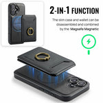 MAGKING K1 Series For iPhone 17 Magnetic Case PC + TPU + PU Phone Cover with Card Holder
