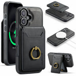MAGKING K1 Series For iPhone 17 Magnetic Case PC + TPU + PU Phone Cover with Card Holder