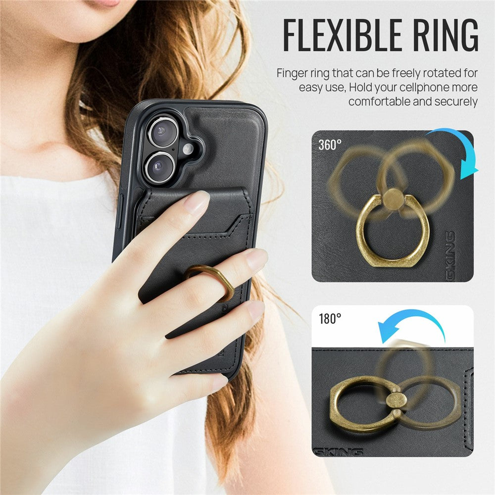 MAGKING K1 Series For iPhone 17 Magnetic Case PC + TPU + PU Phone Cover with Card Holder