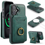 MAGKING K1 Series For iPhone 17 Magnetic Case PC + TPU + PU Phone Cover with Card Holder