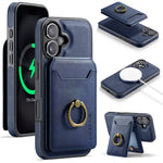 MAGKING K1 Series For iPhone 17 Magnetic Case PC + TPU + PU Phone Cover with Card Holder