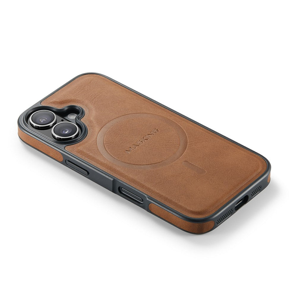 MAGKING K1 Series For iPhone 17 Magnetic Case PC + TPU + PU Leather Phone Cover