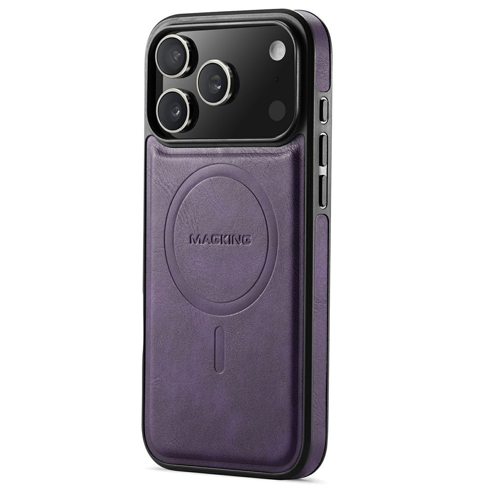 MAGKING K1 Series For iPhone 18 Pro / 17 Pro Magnetic Case PC + TPU + PU Leather Phone Cover