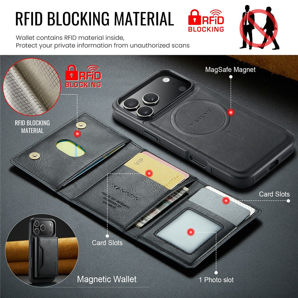 MAGKING K2 Series For iPhone 18 Pro / 17 Pro Case Compatible with MagSafe PC + TPU + PU Phone Cover