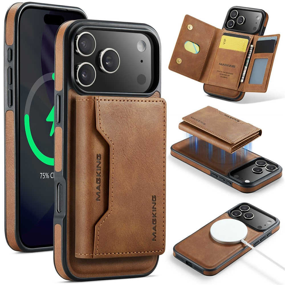 MAGKING K2 Series For iPhone 18 Pro / 17 Pro Case Compatible with MagSafe PC + TPU + PU Phone Cover