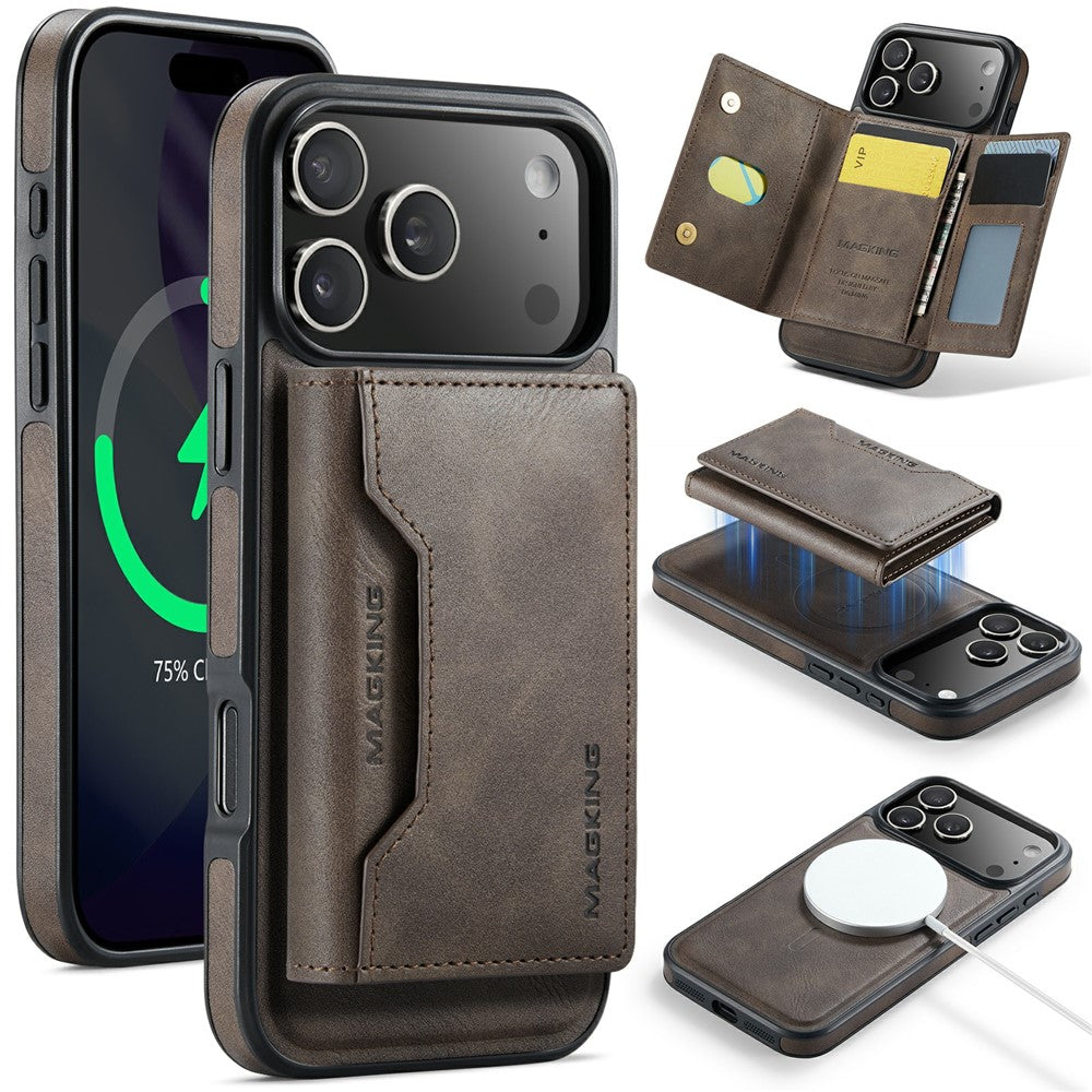 MAGKING K2 Series For iPhone 18 Pro / 17 Pro Case Compatible with MagSafe PC + TPU + PU Phone Cover