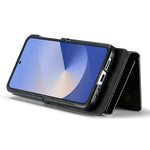 DG.MING M6 Series for Samsung Galaxy Z Flip6 5G / Z Flip7 FE 5G Foldable Case PU + PC Phone Cover with Wallet / Shoulder Strap
